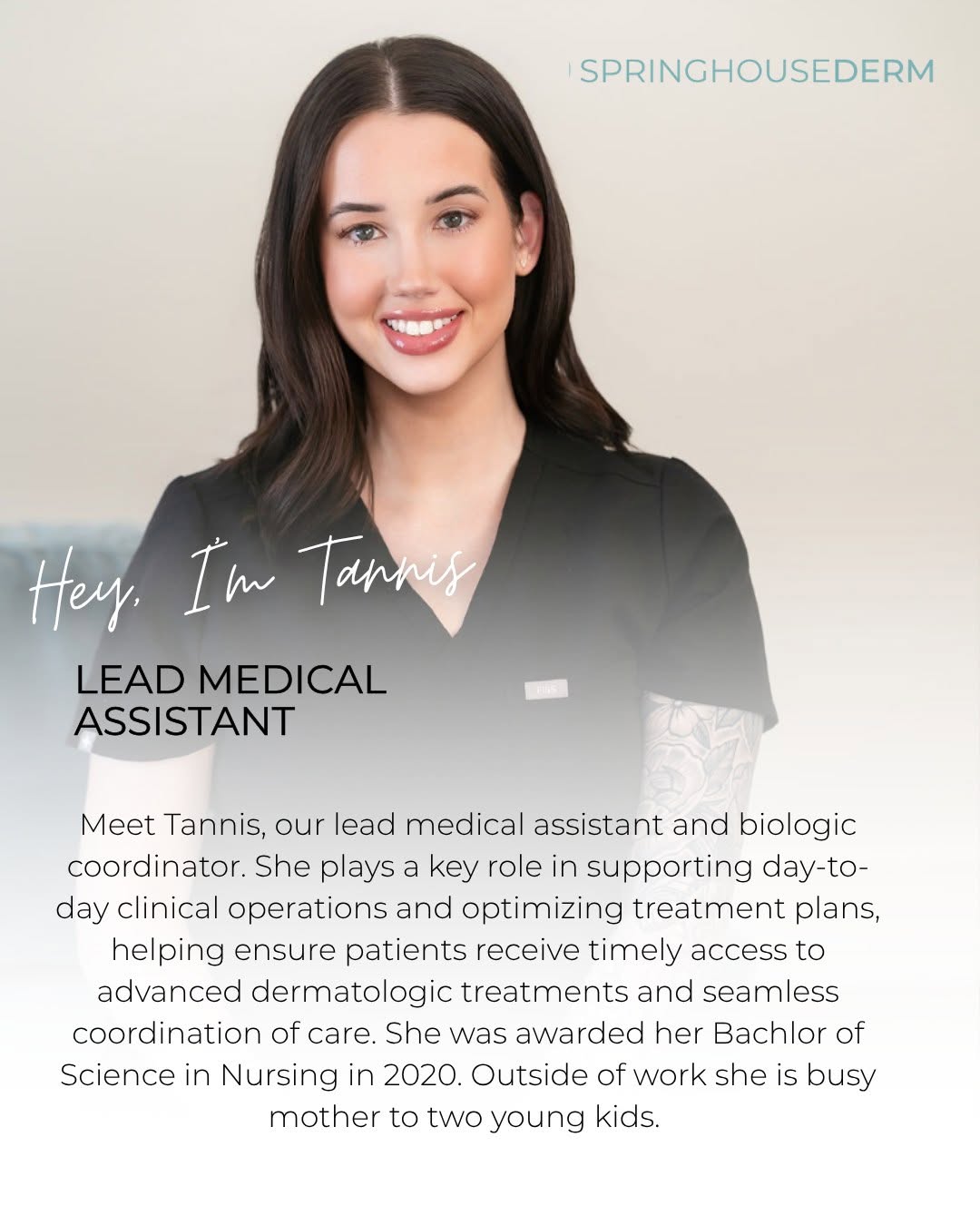 Instagram post by Dr. Margo Weishar: Staff Spotlight ✨ Meet Tannis, our amazing Lead Medical Assistant! 💙