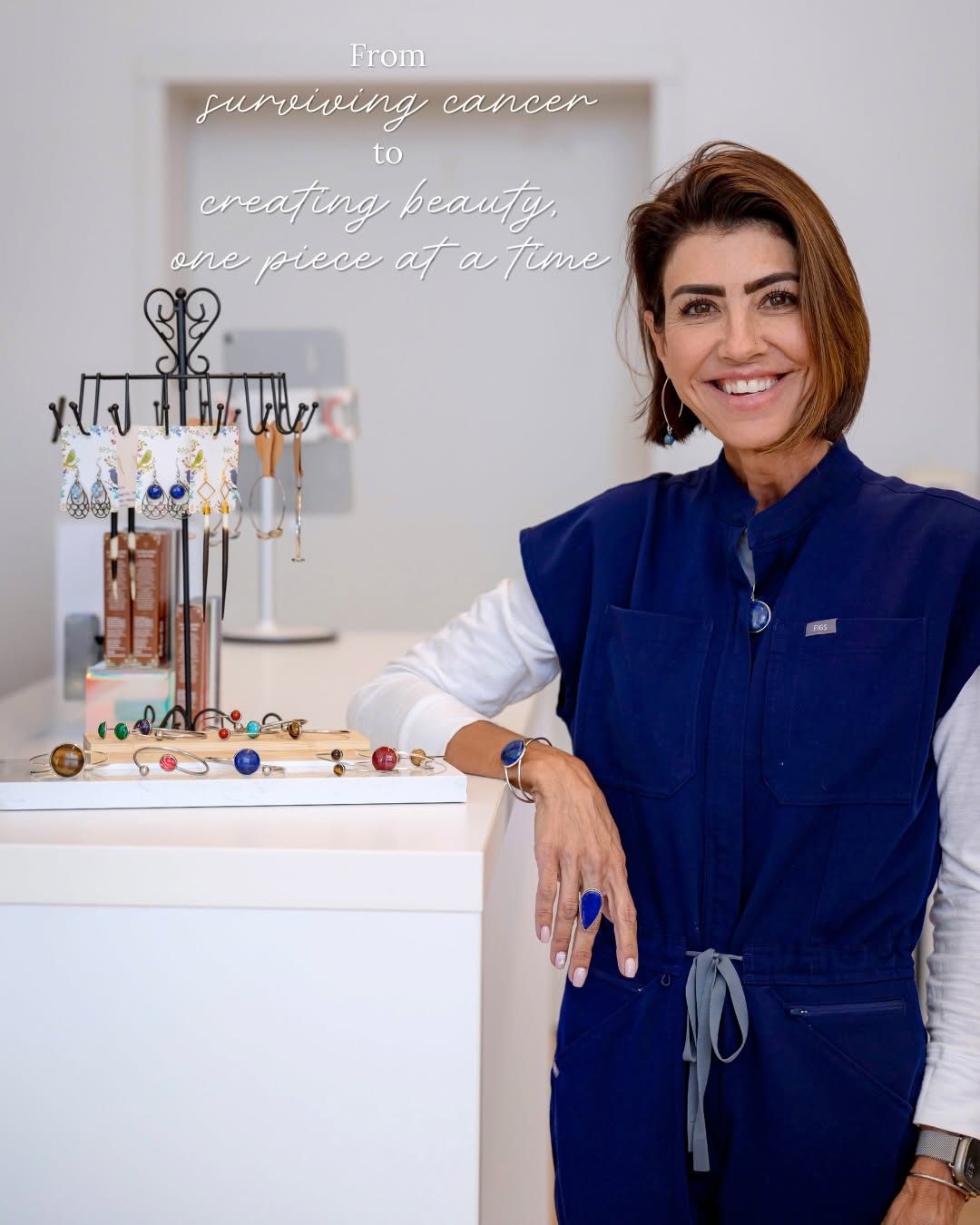 Instagram post by Dr. Maria Atkins, DO: We’re so honored to carry Rebecca Thomas’s jewelry in our space 💎 Every piece she makes is handcrafted with intention - and once you know h…