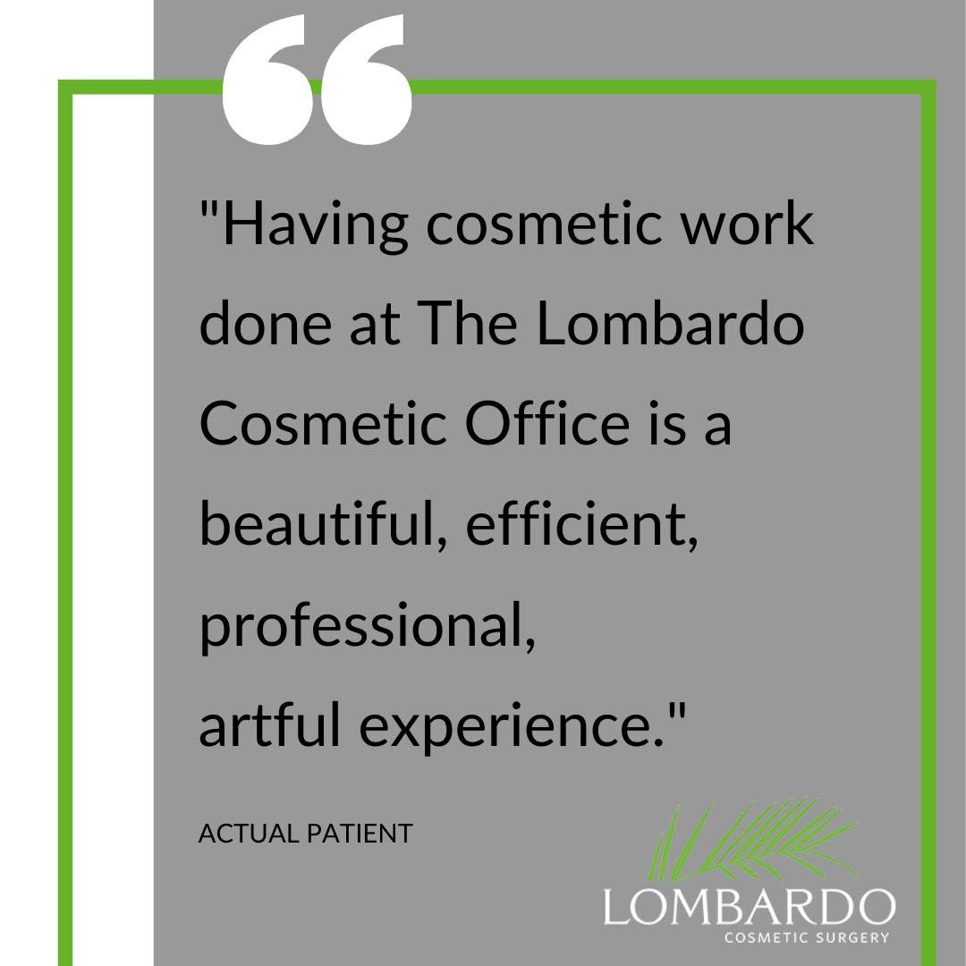 Instagram post by Dr. Maria Lombardo: We sincerely appreciate your kind words! It's our privilege to help our patients address their cosmetic concerns so they can look and feel t…