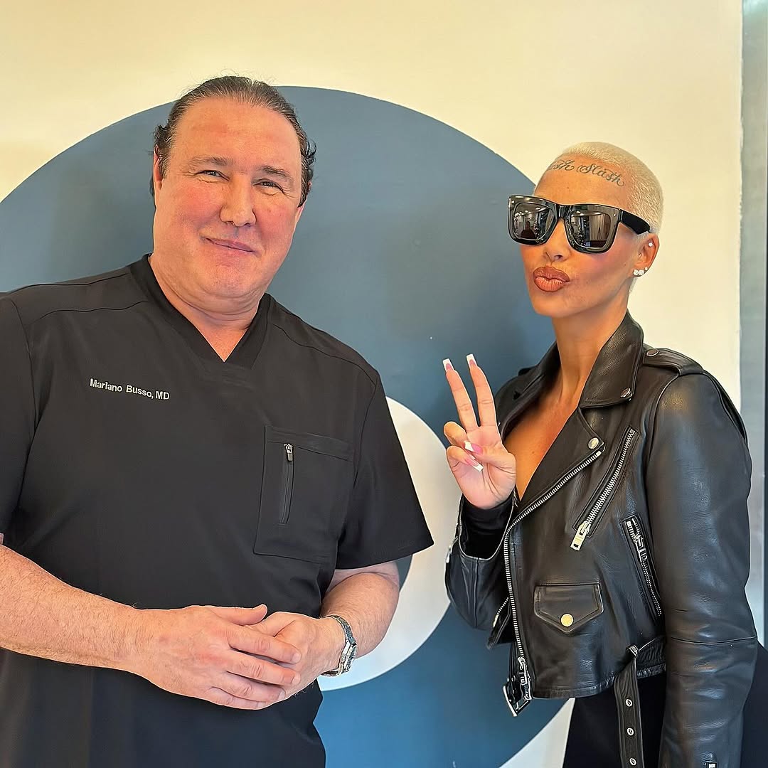 Instagram post by Dr. Mariano Busso: It’s such an honor getting to visit with and treat the absolutely gorgeous @amberrose. Welcome to the family, Amber! • • • Miami: (305) 857-…