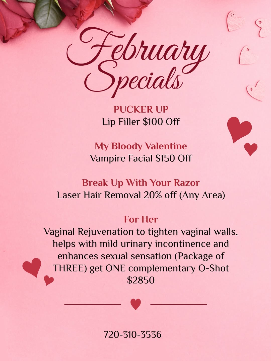 Instagram post by Dr. Marina Bachurina: Treat yourself or someone you love: • Pucker Up: Lip filler $100 off for the perfect Valentine pout. • My Bloody Valentine: Vampire Facial $…