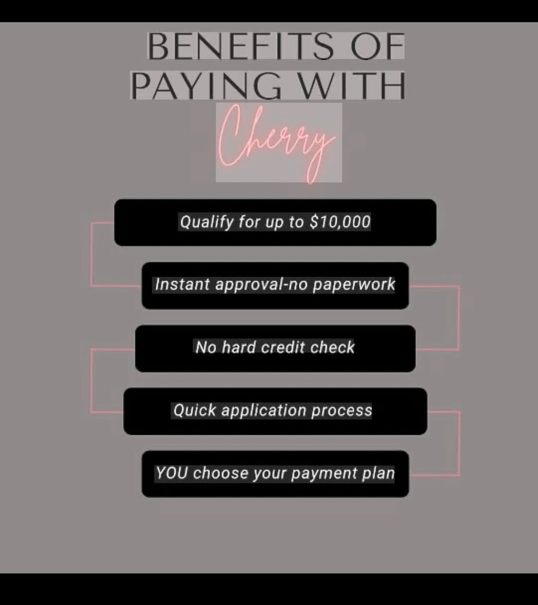 Instagram post by Dr. Mark Ballentyne: Because treating yourself should feel fun 🍒 We offer Cherry Financing — flexible payment options that make investing in you feel effortless…