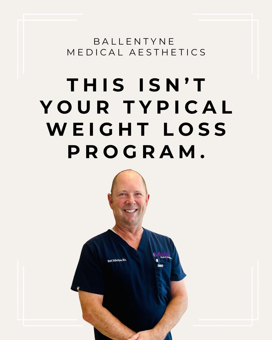 Instagram post by Dr. Mark Ballentyne: 𝐌𝐞𝐝𝐢𝐜𝐚𝐥 𝐰𝐞𝐢𝐠𝐡𝐭 𝐥𝐨𝐬𝐬—𝐛𝐮𝐭 𝐦𝐚𝐤𝐞 𝐢𝐭 𝐚𝐜𝐭𝐮𝐚𝐥𝐥𝐲 𝐦𝐞𝐝𝐢𝐜𝐚𝐥. A personalized, physician-guided program with wee…