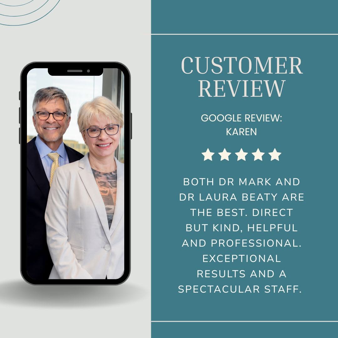 Instagram post by Dr. Mark Beaty: ⭐️⭐️⭐️⭐️⭐️ A 5-Star Experience! There’s nothing better than hearing from a patient who has had the opportunity to experience care from both …
