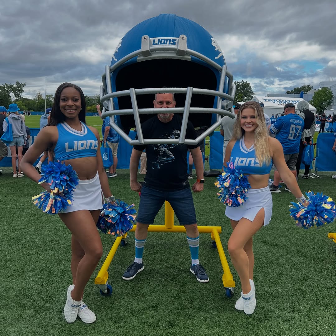 Instagram post by Dr. Mark Berkowitz: Did you know Dr. Berkowitz & Accents were the first ever sponsor for the Detroit Lions Cheerleaders?! 💙📣 We love looking back on moments l…