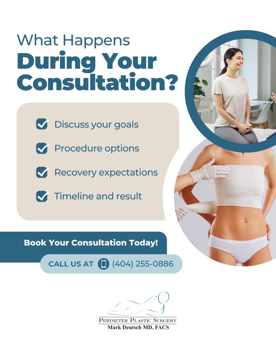 Instagram post by Dr. Mark Deutsch: Ready to explore your options? Book your consultation with Perimeter Plastic Surgery today!