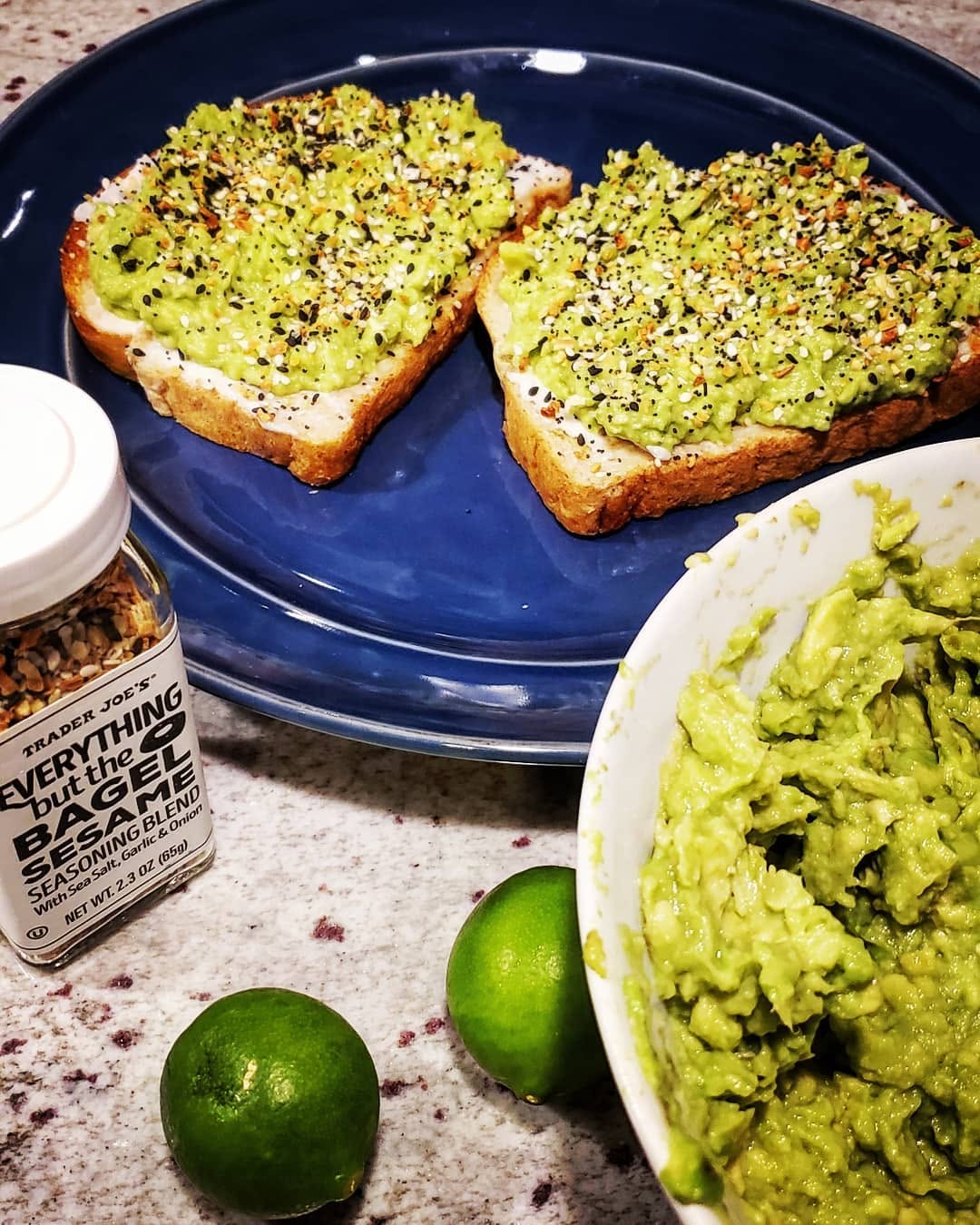 Instagram post by Dr. Mark E. Mathieson: So healthy and so good, Avacado Toast tonight 🥑 #healthyfood #sarasota #traderjoes