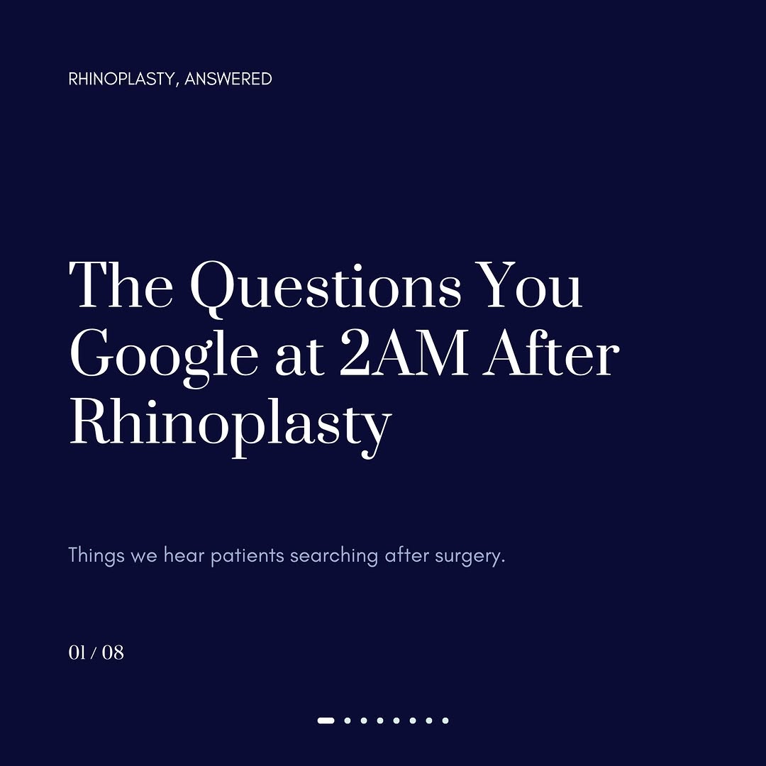Instagram post by Dr. Mark Ginsburg, DO: If you can’t sleep one night post-op and find yourself three tabs deep into “what is that weird smell in my nose after rhinoplasty ” this po…