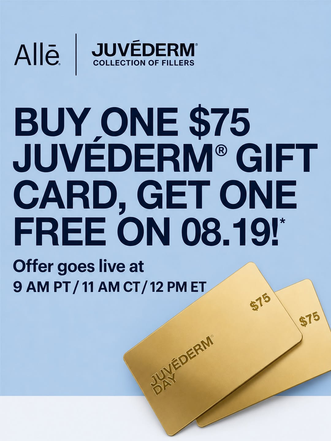 Instagram post by Dr. Mary Fleischli: Today is JUVÉDERM® Day—the one day of the year to save big on the filler our patients love. Today, August 19, Allē members can purchase a $7…