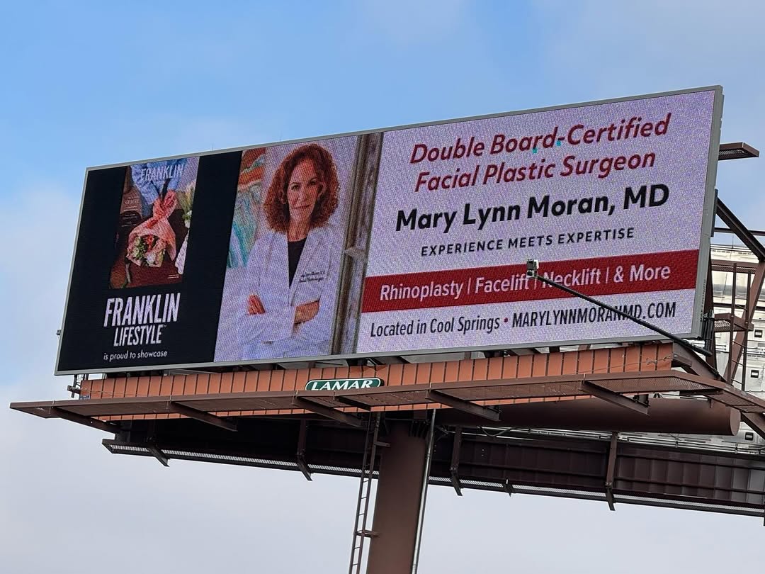 Instagram post by Dr. Mary Lynn Moran: Did you see Dr. Moran’s larger than life moment? We are so grateful to Franklin Lifestyle for featuring us on the billboard off of 65 and 96…