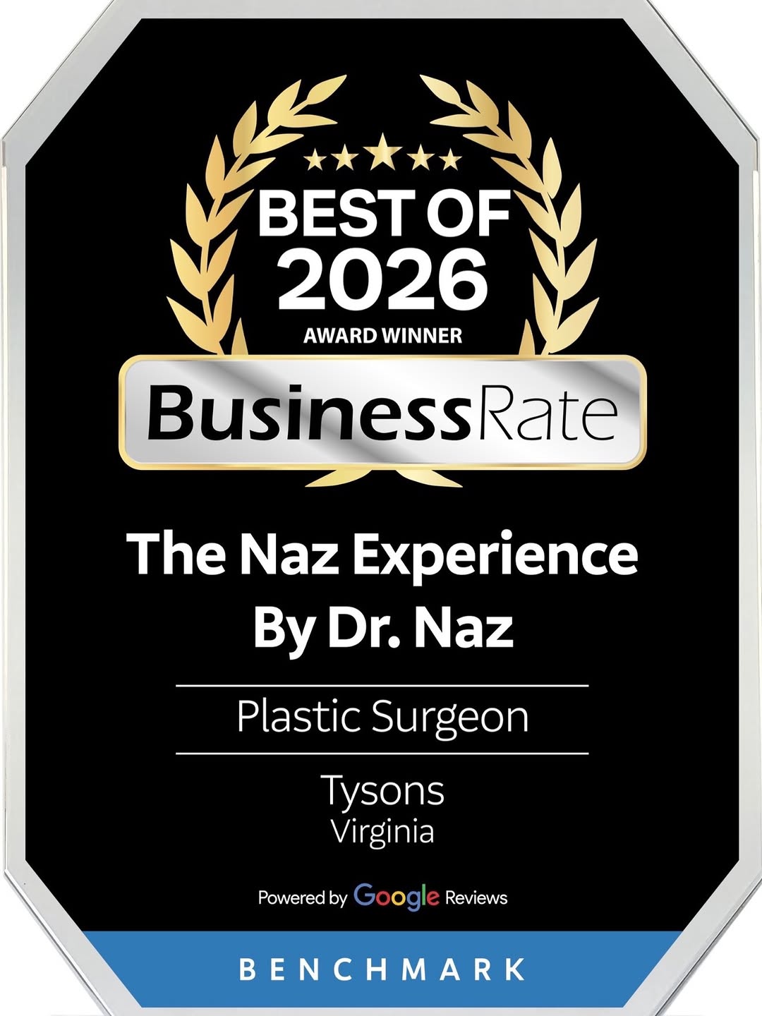 Instagram post by Dr. Maryam Nazemzadeh: Honored to be named a 2026 BusinessRate “Best of Tysons” Award Winner. 🏆 This recognition is especially meaningful because it isn’t based o…