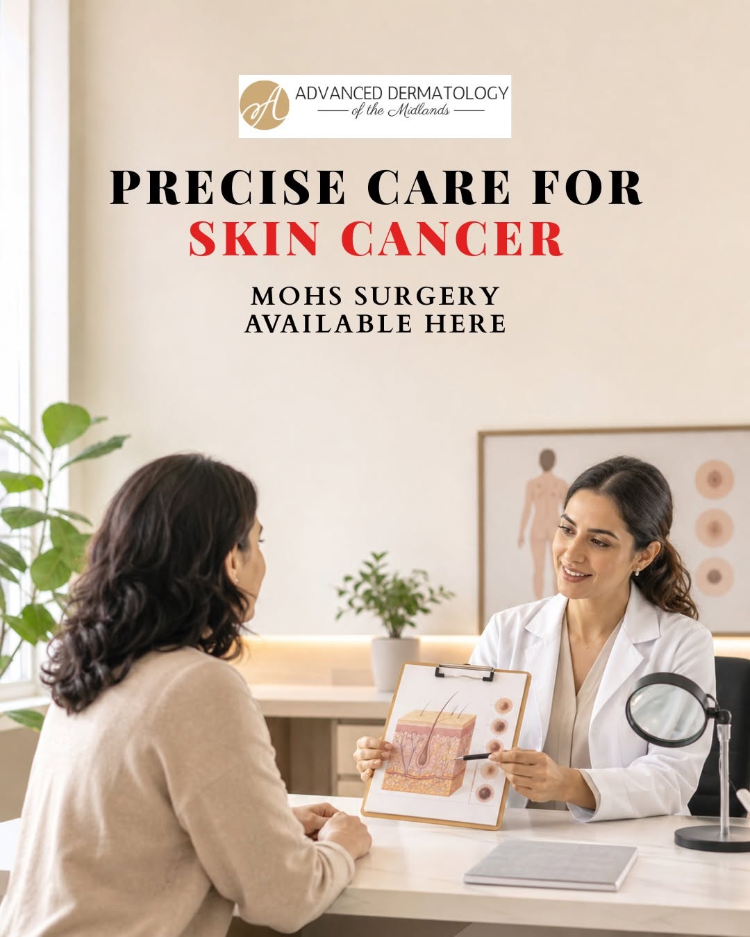Instagram post by Dr. Mathew A. Davey: A skin cancer diagnosis can bring a lot of questions. Our clinic offers Mohs micrographic surgery, a precise treatment approach used for man…