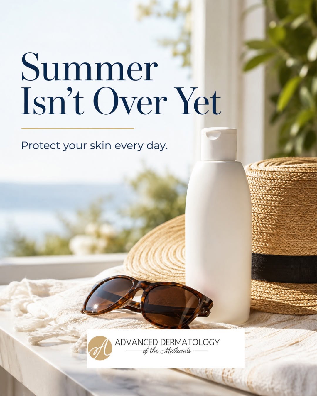 Instagram post by Dr. Mathew A. Davey: Summer isn’t over yet and neither is your need for sun protection. ☀️ Even in late August and September, daily UV exposure can contribute to…