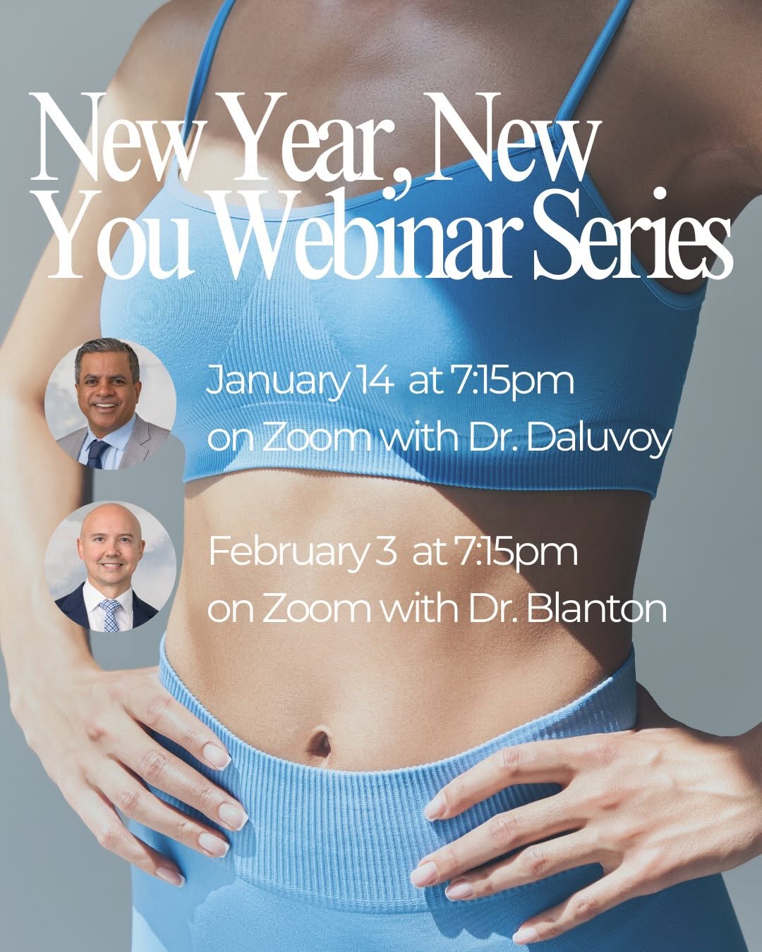 Instagram post by Dr. Matthew Blanton: ✨ NEW YEAR, NEW YOU ✨ Join our exclusive Zoom webinar series with our board-certified plastic surgeons and discover the latest in cosmetic s…