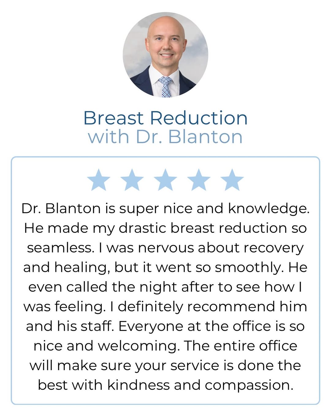 Instagram post by Dr. Matthew Blanton: Every patient’s journey is unique, but one thing remains the same — our commitment to providing care that blends surgical expertise with gen…