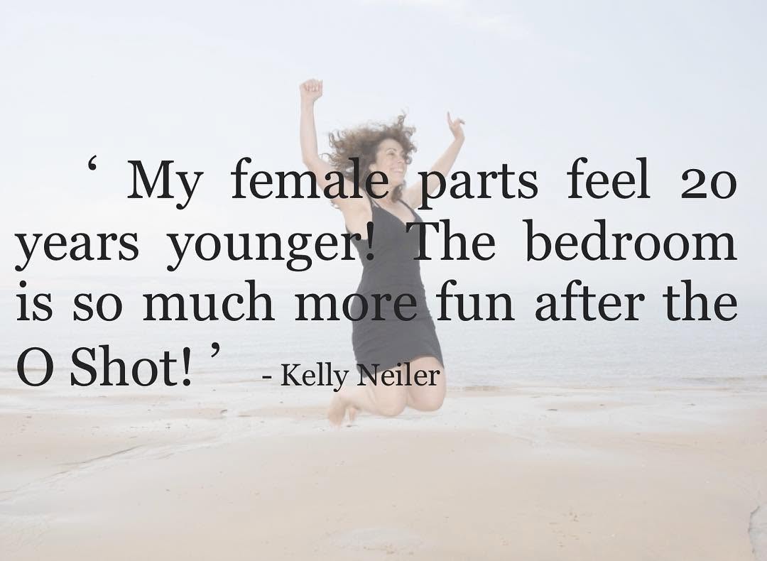 Instagram post by Dr. Matthew H. Clark: "My female parts feel 20 years younger! The bedroom is so much more fun now after the O Shot!" #restorHeration