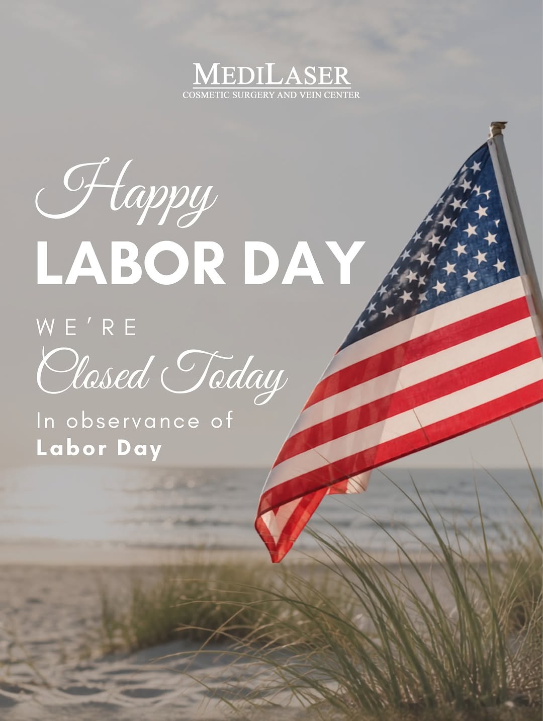 Instagram post by Dr. Mauricio Giraldo: 🇺🇸 Happy Labor Day from the entire Medilaser team! 🎉 Today we're celebrating the hard work and dedication that keeps our community moving…