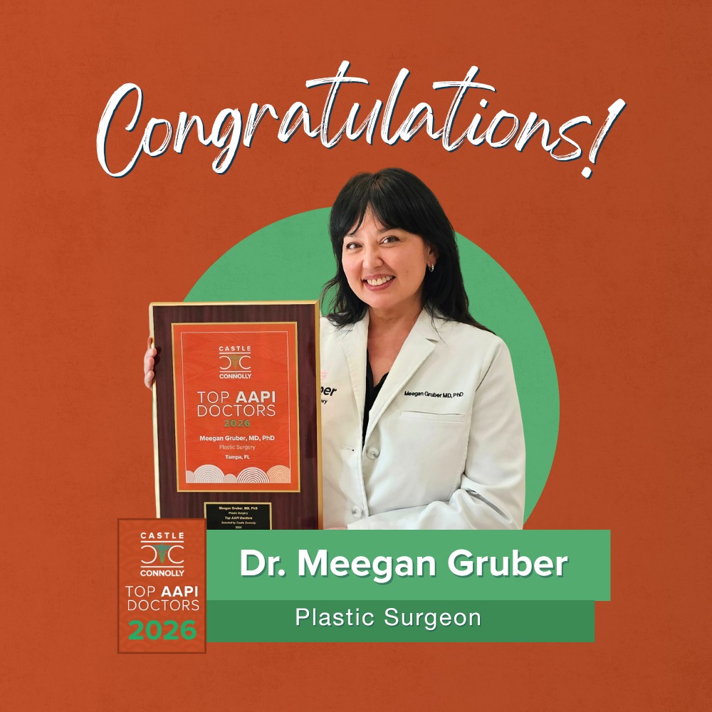 Instagram post by Dr. Meegan Gruber: Congratulations to Dr. Meegan Gruber on being recognized as a 2026 Castle Connolly Top AAPI Doctor! A board-certified plastic surgeon and fo…