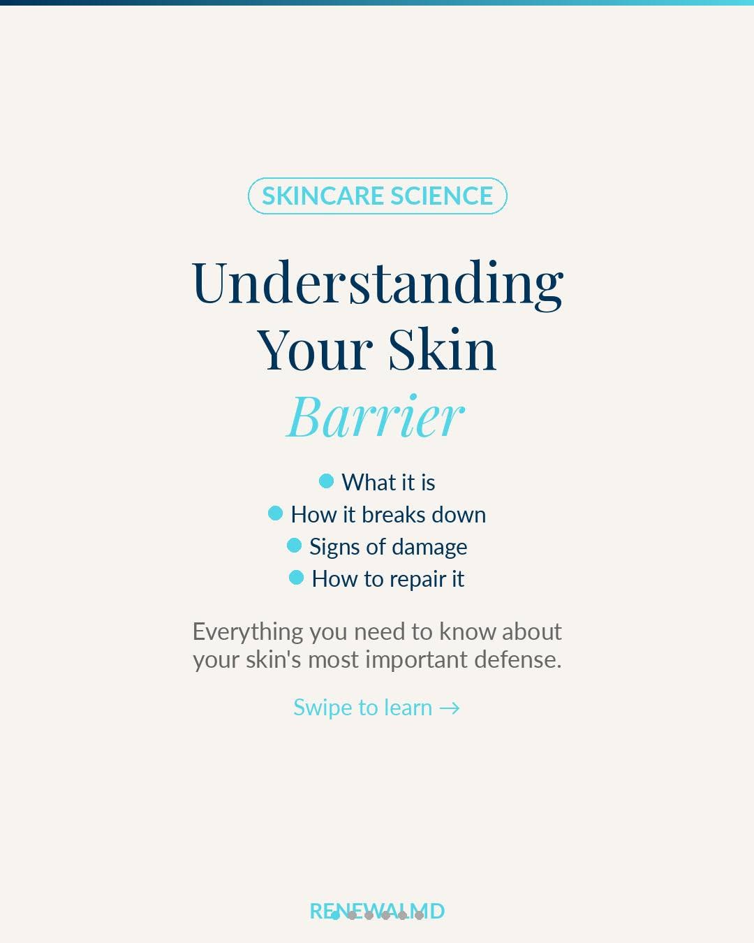 Instagram post by Dr. Meghan K. McGovern: Your skin barrier is your body's first line of defense — and if it's compromised, everything from redness to breakouts can follow. 🛡️ Swipe…