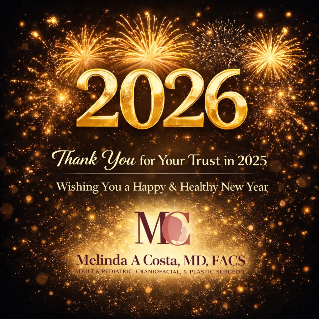 Instagram post by Dr. Melinda A. Costa: As we welcome 2026, we sincerely thank you for trusting us with your care in 2025 and beyond. We look forward to supporting your surgical an…