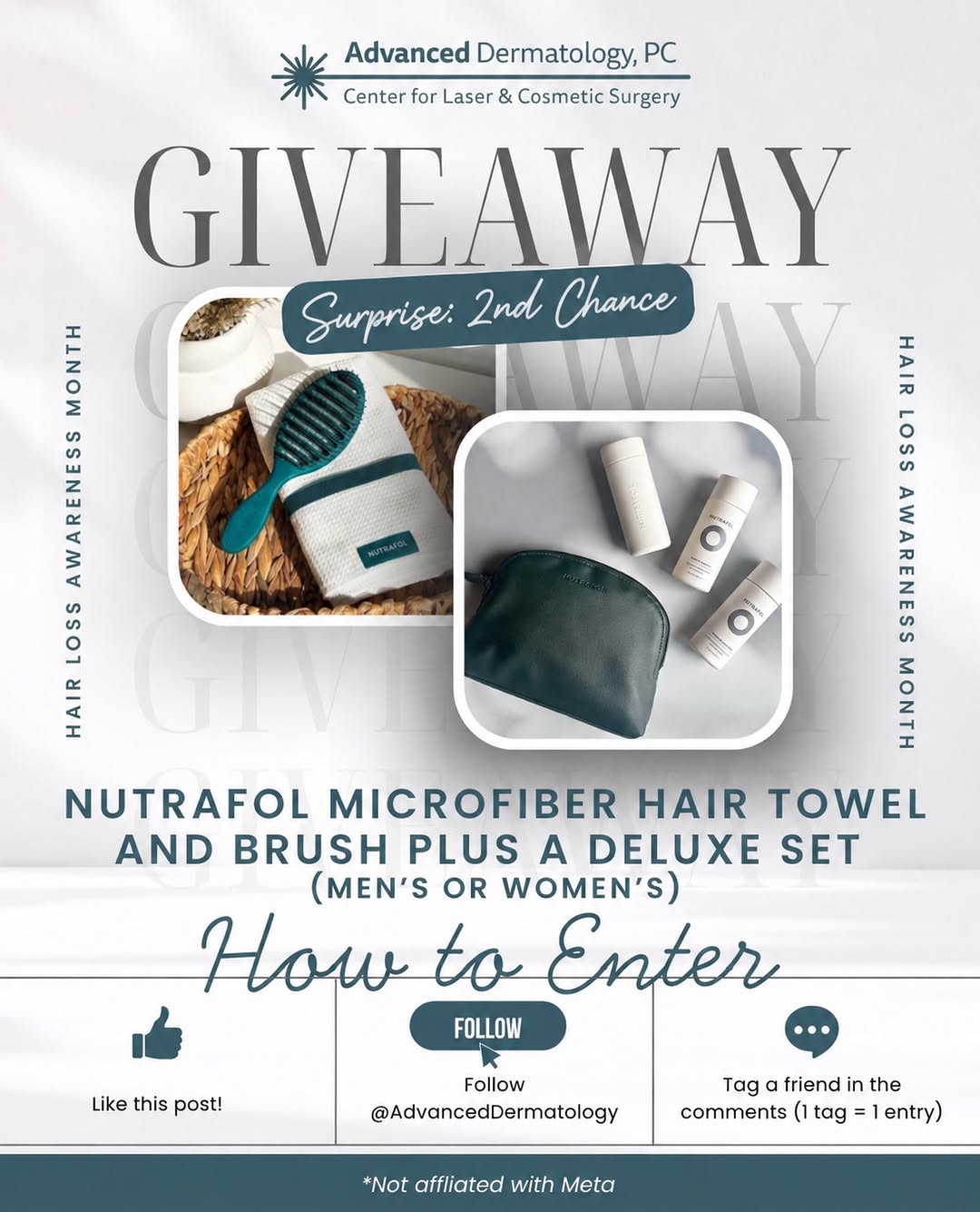 Instagram post by Dr. Meryl Blecker Joerg: CLOSED! @SURPRISE! 🎉 You’ve got a 2nd chance to WIN! We’re extending the fun for Hair Loss Awareness Month with another chance to win a Nut…