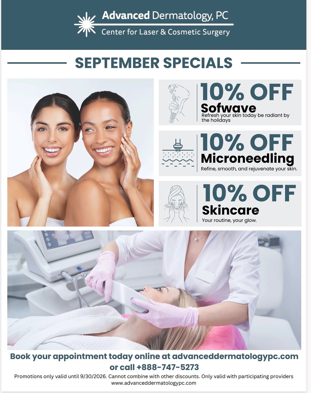 Instagram post by Dr. Meryl Blecker Joerg: September skin starts now ✨ This month at Advanced Dermatology, PC, it’s the perfect time to reset your routine and get your skin holiday-re…