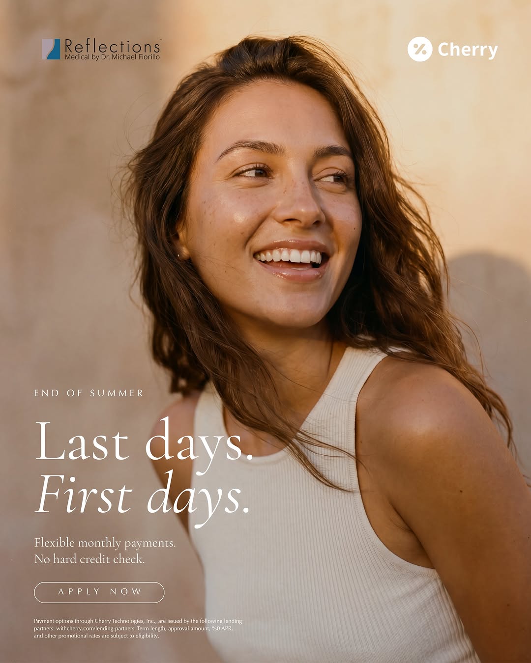 Instagram post by Dr. Michael A. Fiorillo: The year, paced. Treatments spread across the months that work. Cherry makes the long-term plan possible. #CherryFinancing #PayInPayments #B…