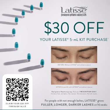 Instagram post by Dr. Michael B. Lyons: THIS STARTS APRIL 9, 2025!!!! THIS IS A GREAT DEAL ON LATISSE!!!!!! WHILE SUPPLIES LAST!!!!