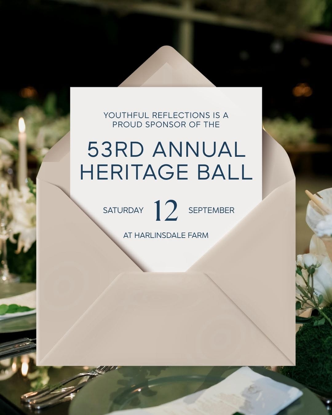 Instagram post by Dr. Michael Boggess: Youthful Reflections is proud to sponsor the Heritage Foundation of Williamson County’s 53rd Annual Heritage Ball. ✨ We’re honored to suppor…