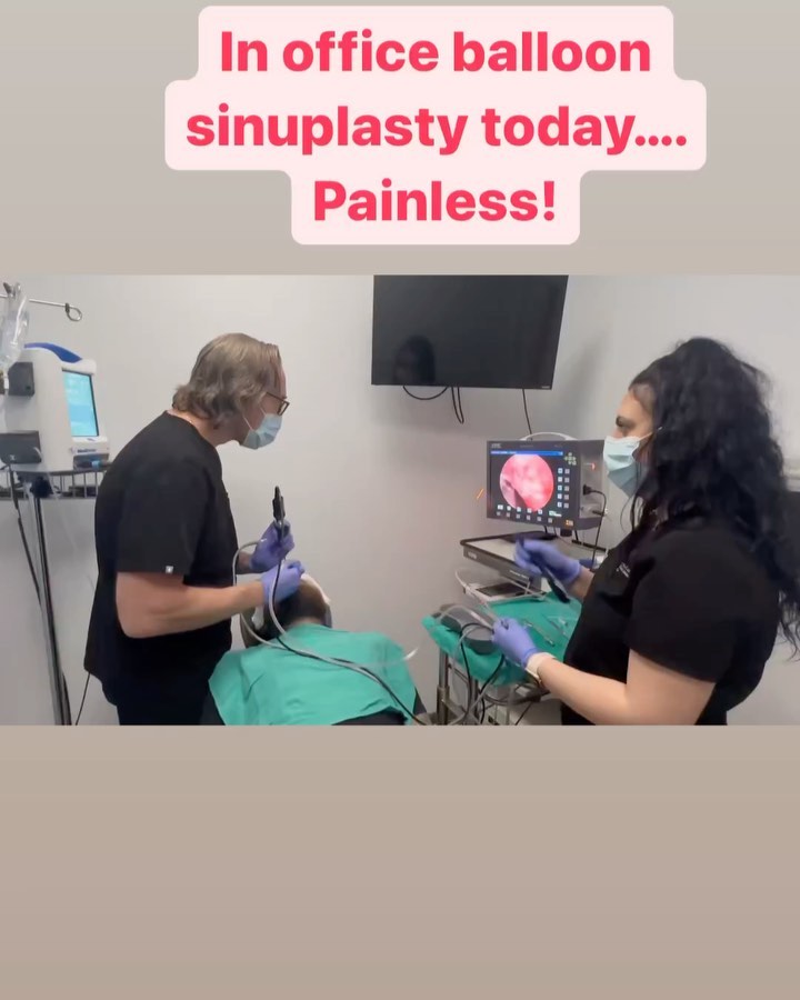 Instagram post by Dr. Michael Bublik: Dr. Bublik performed an in office balloon sinuplasty 🎈today and the results were absolutely amazing! Patient came in with severe sinus cong…