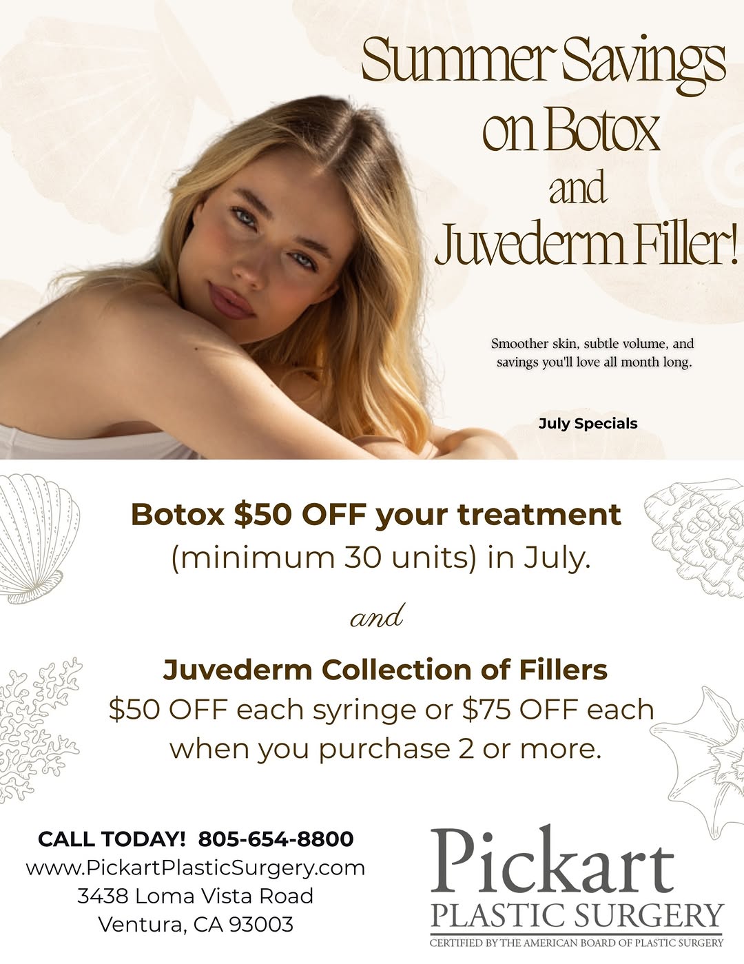 Instagram post by Dr. Michael C. Pickart: Get ready for Summer! Call now 805-654-8800 #venturabotox #ventura juvederm #ventura dysport #ventura restylane #ventura daxxify ventura scu…