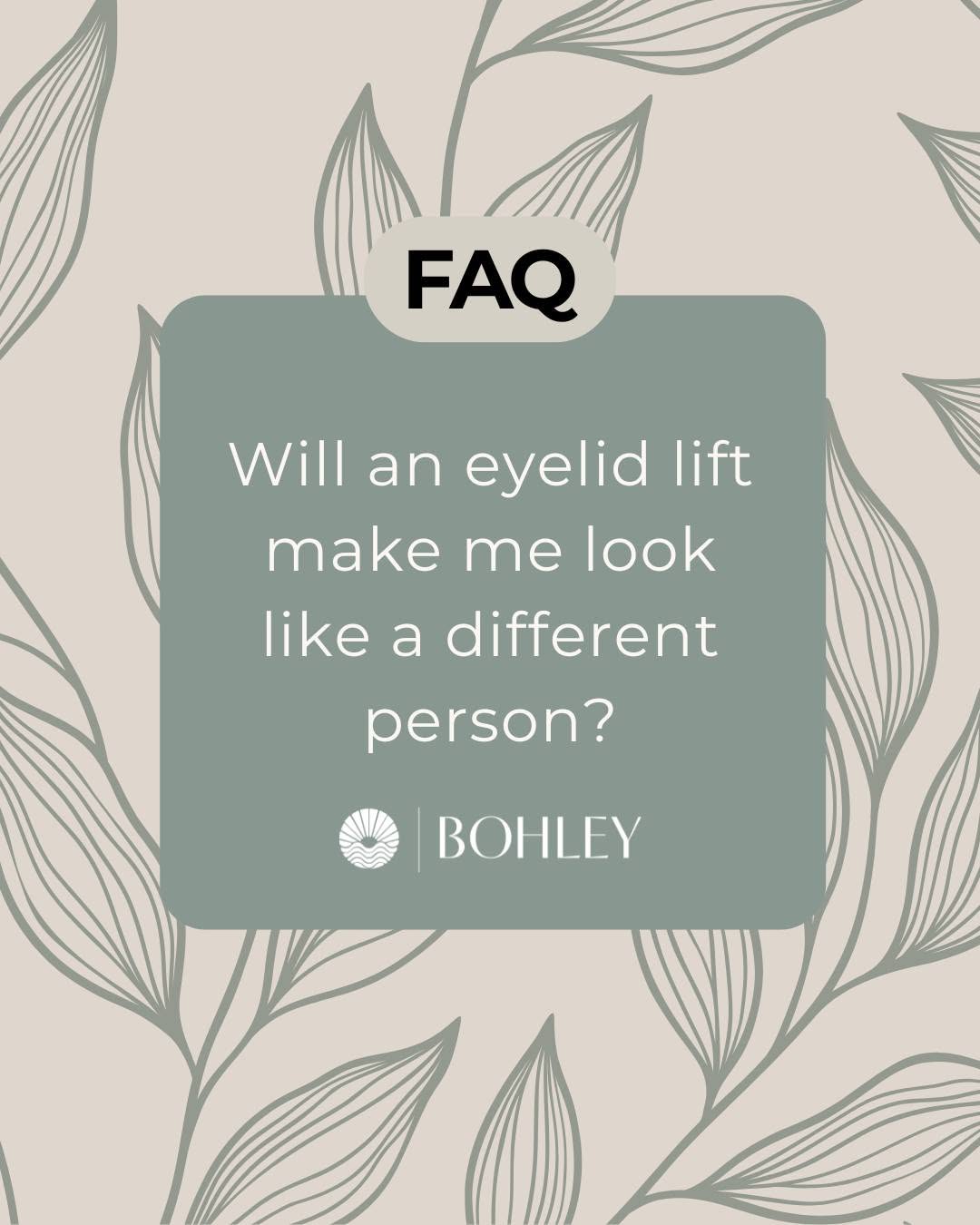 Instagram post by Dr. Michael F. Bohley: FAQ: Will an eyelid lift make me look like a different person? Not at all. The goal of an eyelid lift is to make you look like a more rested…