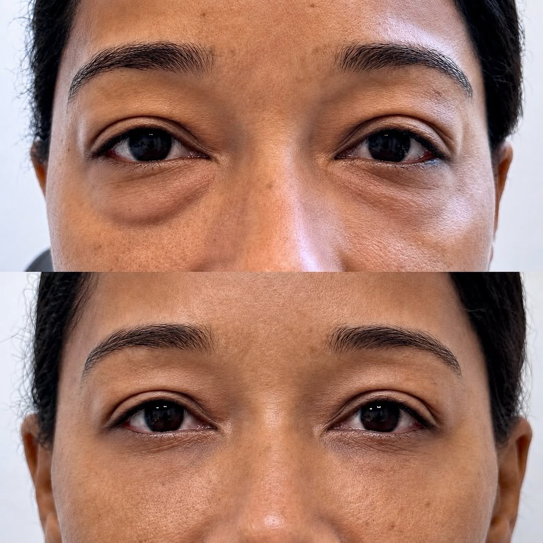 Instagram post by Dr. Michael Neimkin: Refreshed 👀s after a lower blepharoplasty with fat repositioning for this beautiful 45 YO female. 👇👇 . These beautiful 45 YO 👀s desired …