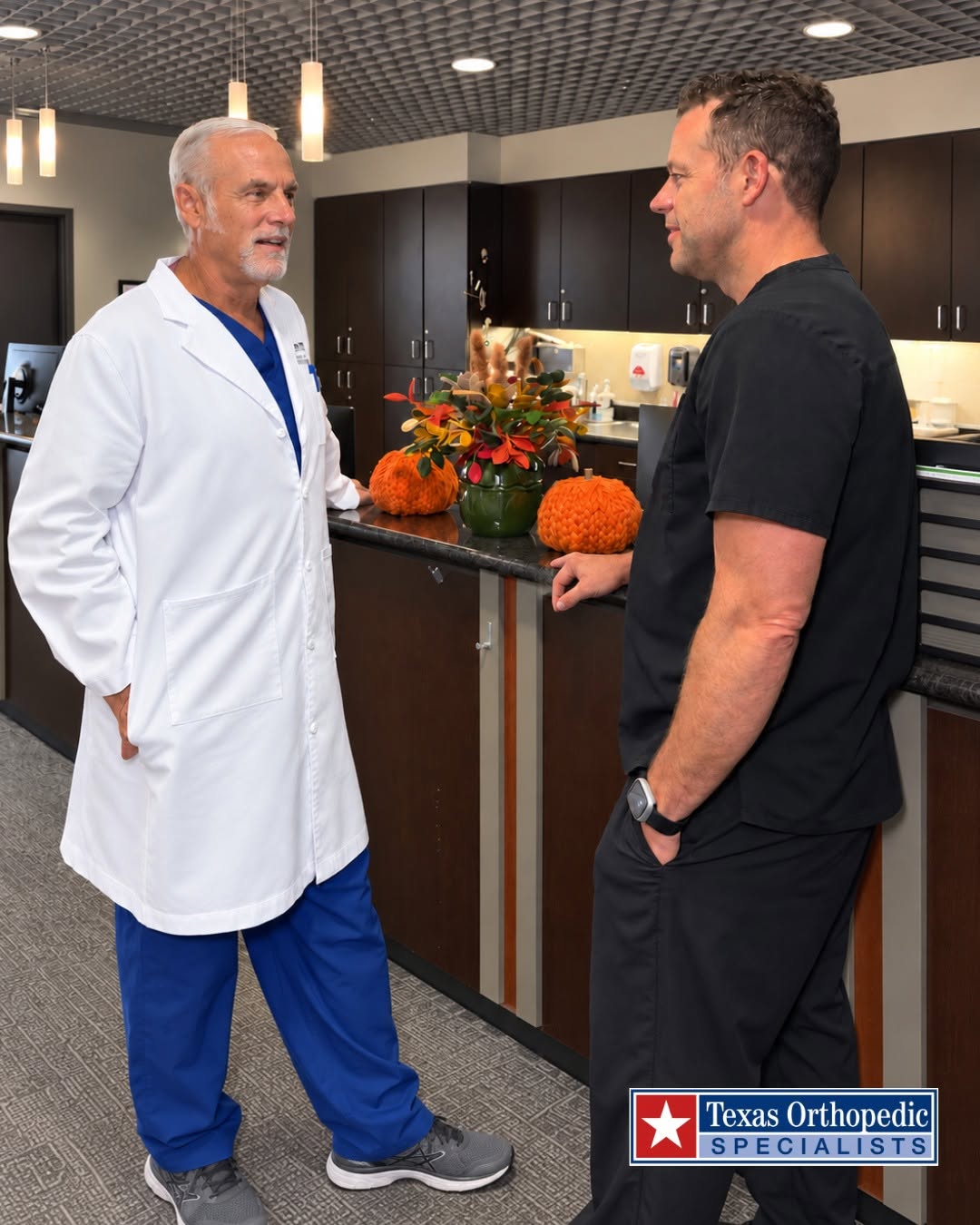 Instagram post by Dr. Michael Nguyen: A new season, the same commitment to our patients. 🍂 It’s a great Tuesday at Texas Orthopedic Specialists as Dr. Taunton and Physician Assi…