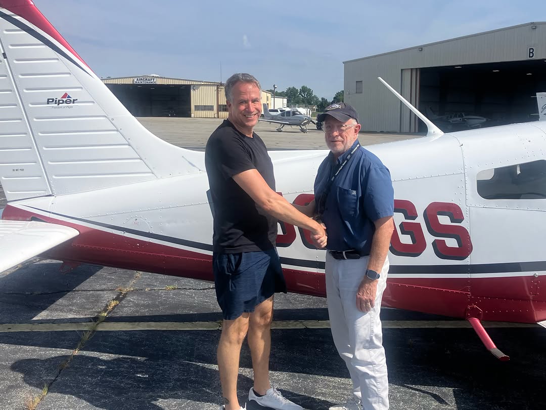 Instagram post by Dr. Michael Orseck: From the operating room to the cockpit! 🩺✈️ Congratulations to Dr. Orseck on passing his checkride today!
