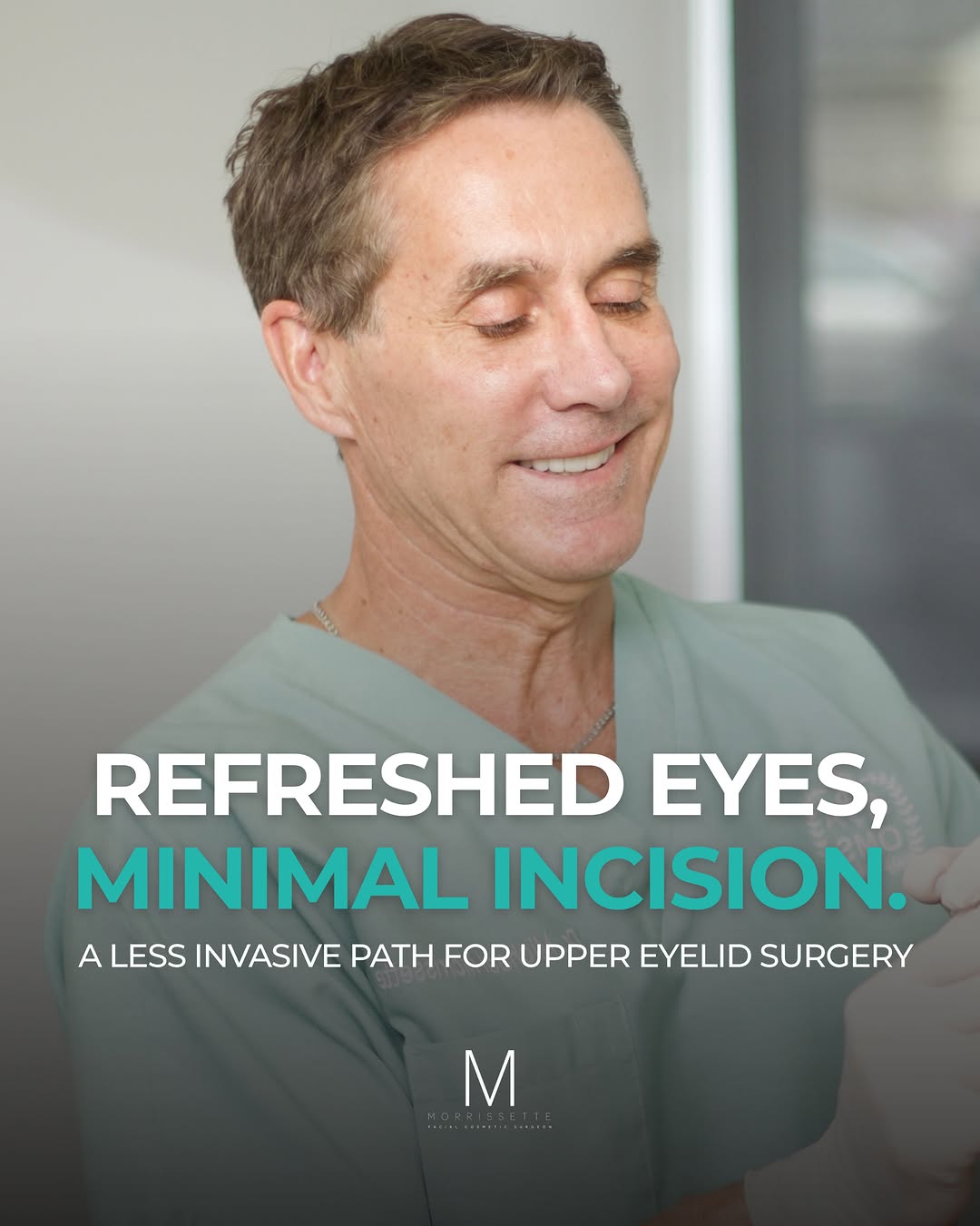 Instagram post by Dr. Michael P. Morrissette, DDS: Less invasive eyelid surgery is here, and the results speak for themselves. ✨ Dr. Morrissette takes a gentler path to brighter, more open ey…
