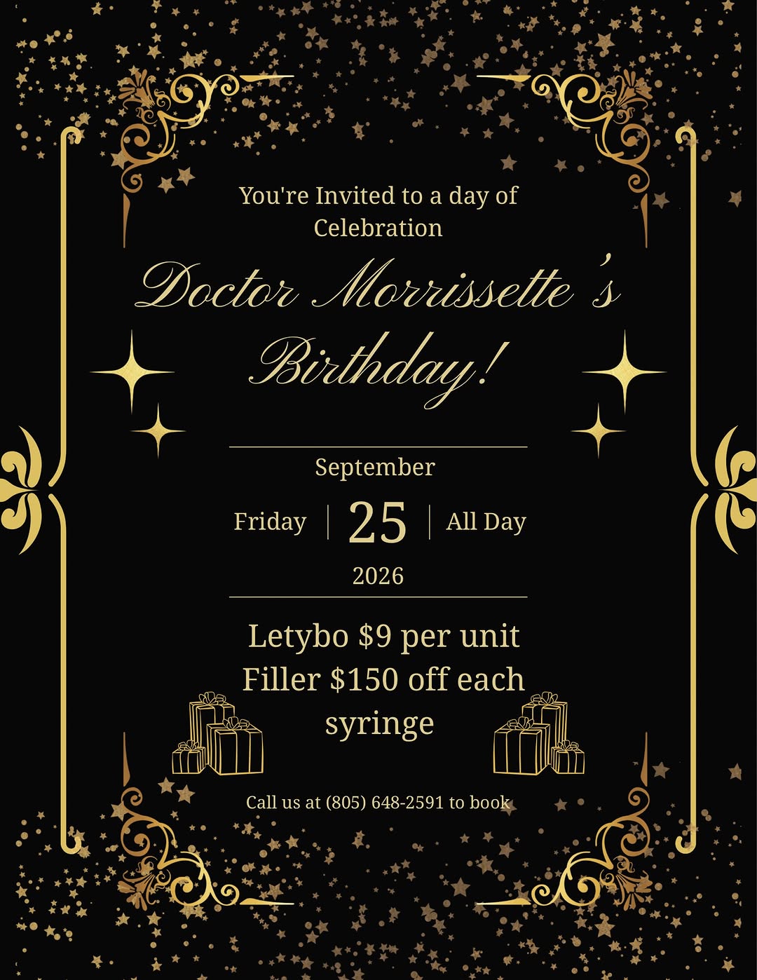 Instagram post by Dr. Michael P. Morrissette, DDS: ✨ A Birthday Celebration Worth Celebrating!✨ Help us celebrate Dr. Morrissette’s Birthday with a little extra glow! 🥂✨ For Friday, Septembe…