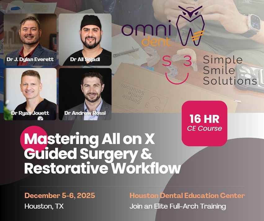 Instagram post by Dr. Michael Reece: Ready to level up your skills in full-arch implant dentistry? 🦷 Join us for an advanced, hands-on CE event with Omni Dental + S3 Simple Smi…