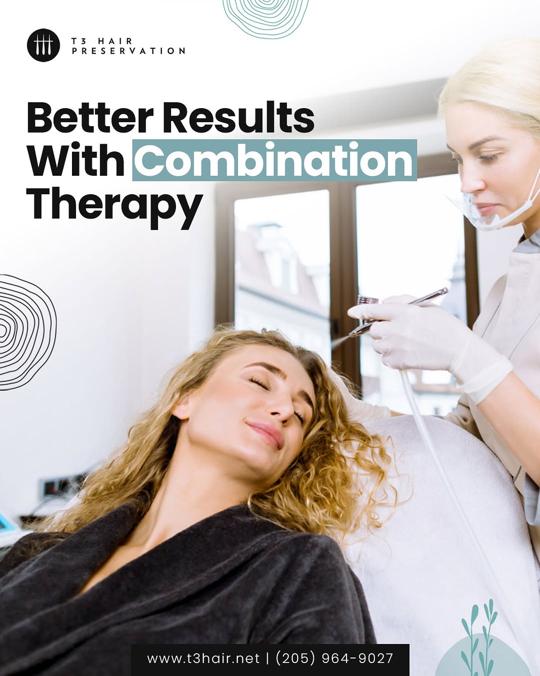 Instagram post by Dr. Michael S. Beckenstein: Many patients achieve the best results with a combination of treatments rather than just one. At T3 Hair Preservation, therapies like PRP, l…