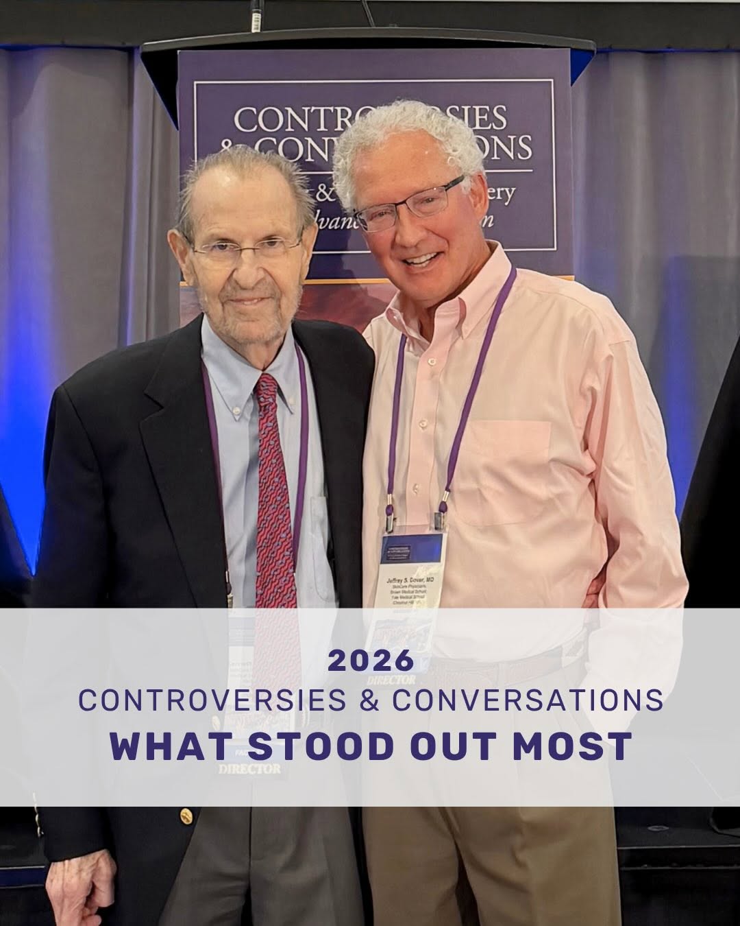 Instagram post by Dr. Michael S. Kaminer: Curious to know about what stood out most for leading dermatology experts at Controversies 2026? We asked a few attendees what they’re bring…
