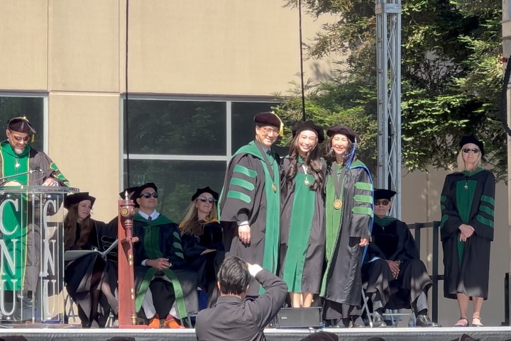 Instagram post by Dr. Michael S. Wong: It was a deeply special moment for our family as Rachel and I hooded our daughter, marking the third generation of Dr. Wongs. We are gratefu…