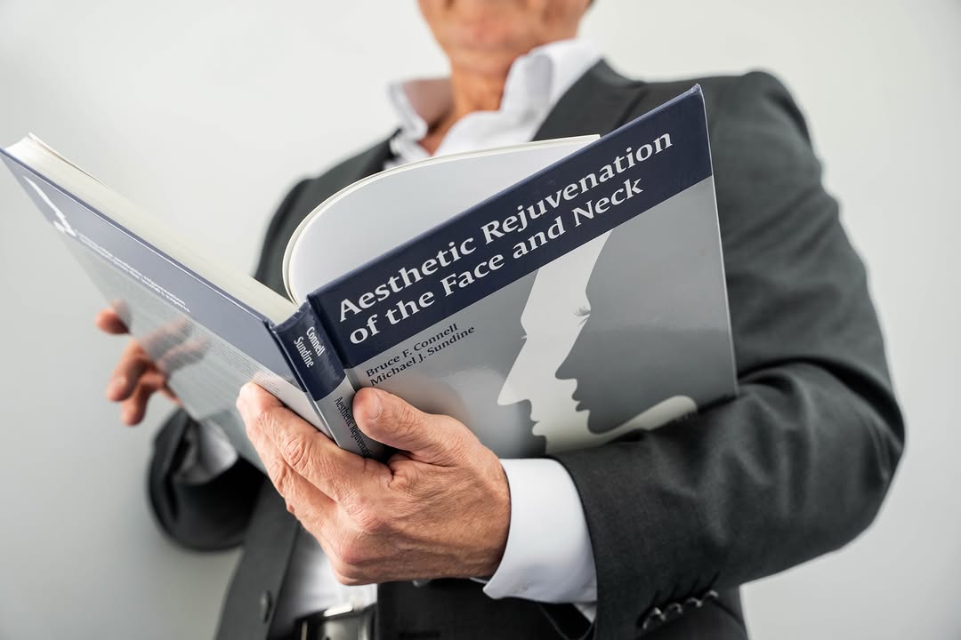 Instagram post by Dr. Michael Sundine: The work continues long after the work is published. Seeing my research on aesthetic rejuvenation of the face and neck in print is something…