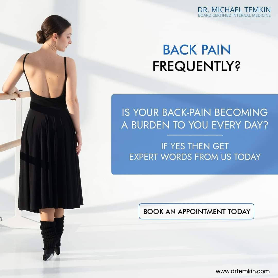 Instagram post by Dr. Michael Temkin: Back Pain is considered as one of the most common reasons and why people go to see doctors.👨⚕️ Interestingly, you can prevent most back pa…