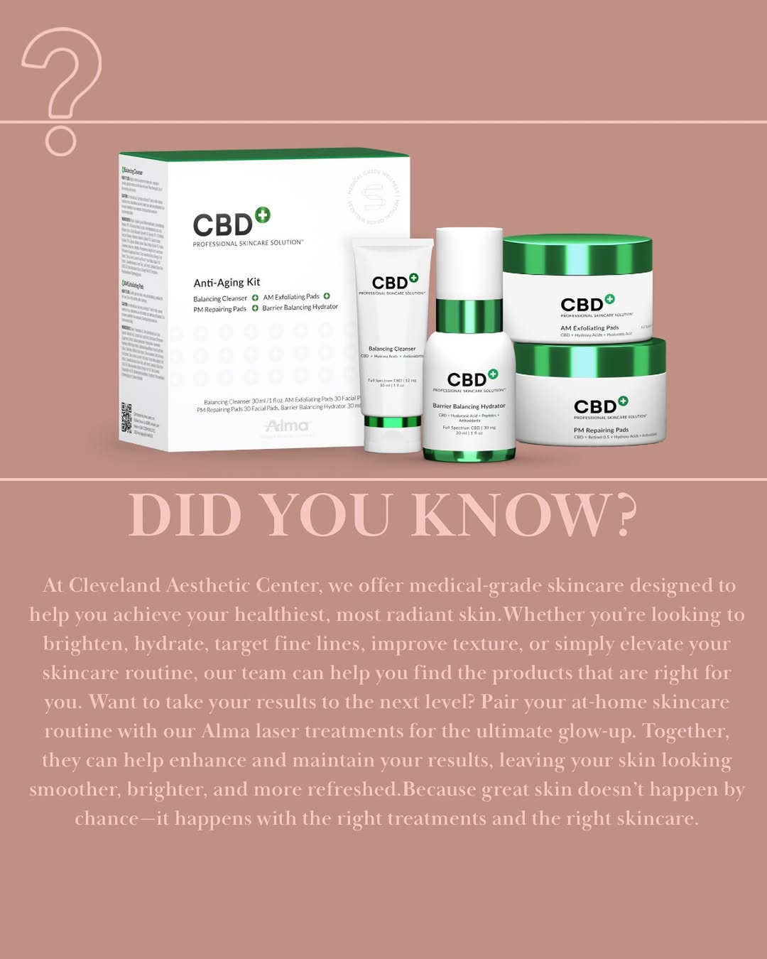 Instagram post by Dr. Michael Yerukhim: ✨ Ready to upgrade your skincare routine? Try out one of our favorite medical-grade skincare lines, CBD+! ✨ Formulated to nourish, hydrate, …