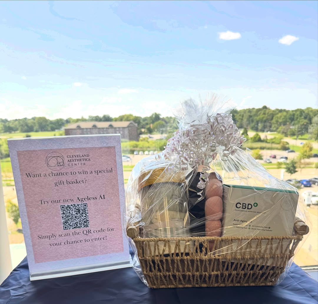 Instagram post by Dr. Michael Yerukhim: ✨DID YOU KNOW? ✨ Cleveland Aesthetic Center has a raffle going on RIGHT NOW! Try our Ageless Al, and have a chance to win this amazing baske…