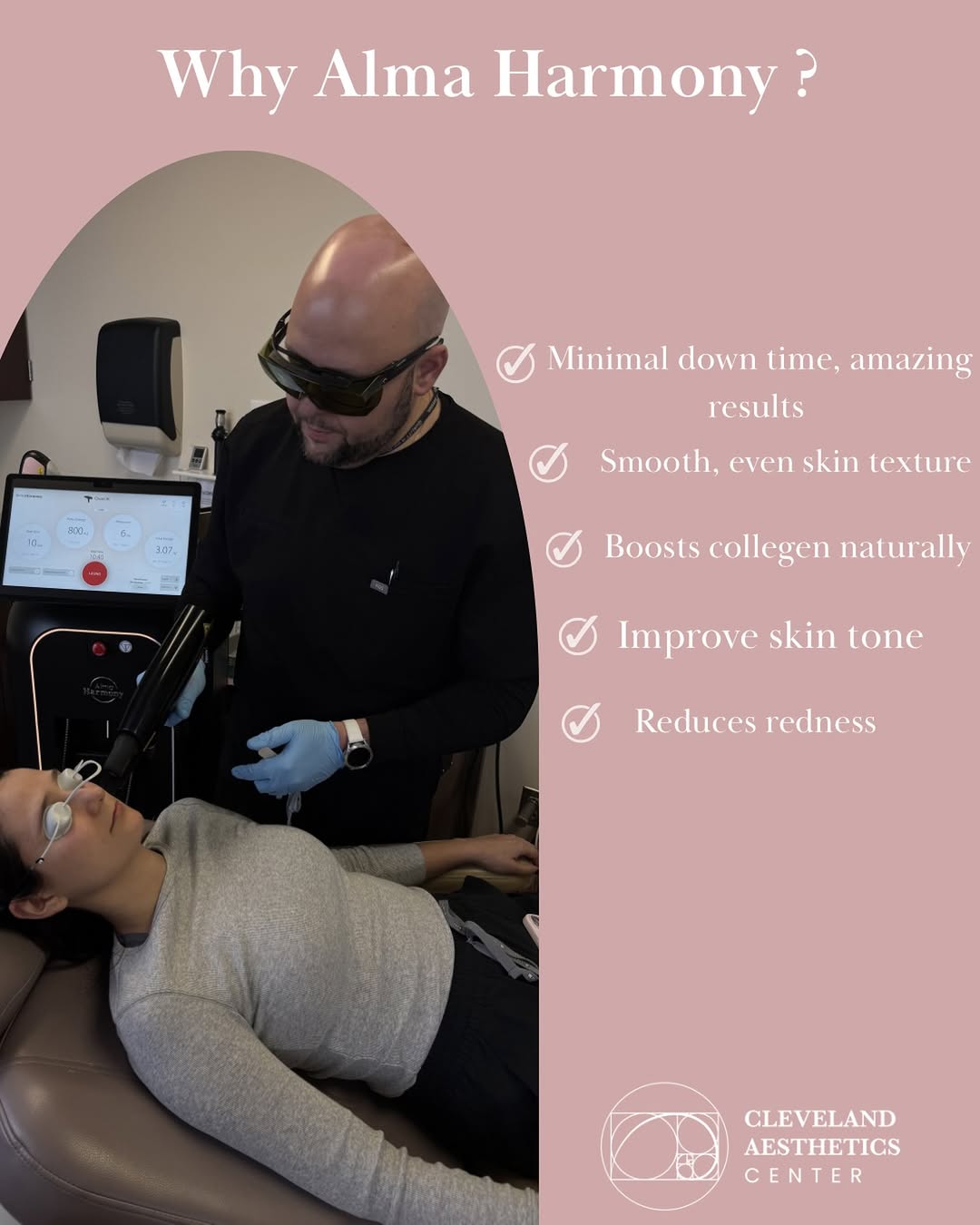 Instagram post by Dr. Michael Yerukhim: Reasons to Love Alma Harmony ✨ If you’ve been thinking about improving your skin without surgery or significant downtime, Alma Harmony may b…