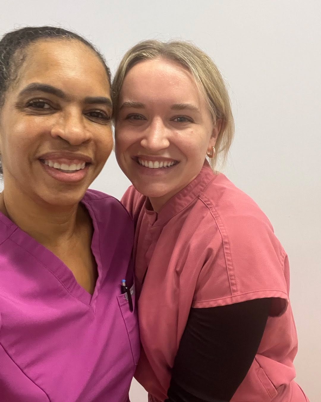 Instagram post by Dr. Michele Burgess: On Wednesdays we wear pink #TheDermatologySpecialists #flatiron