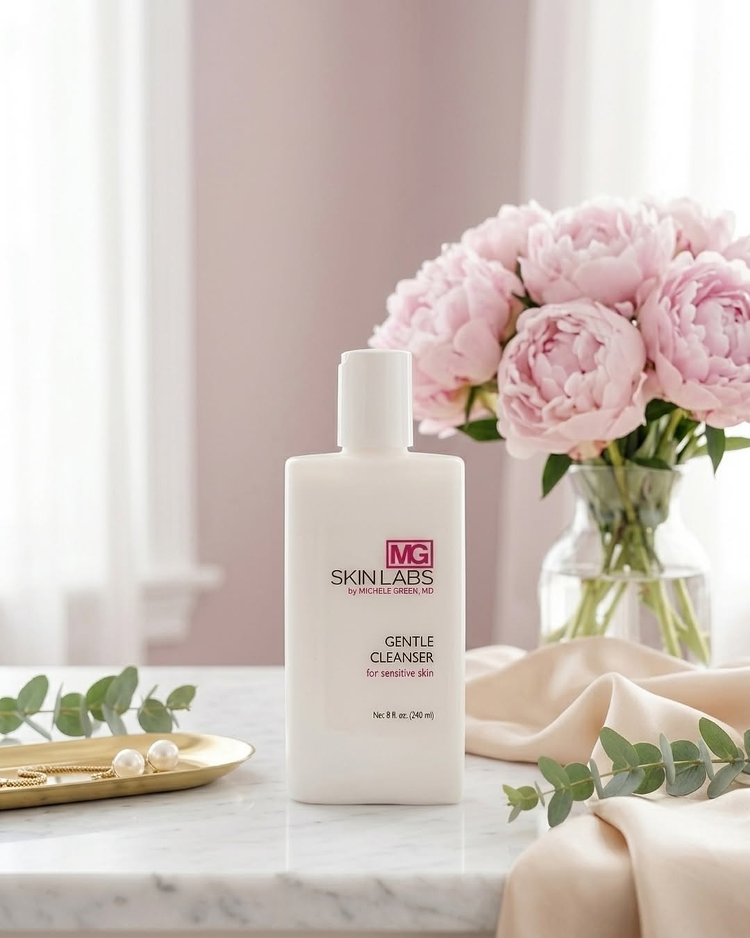 Instagram post by Dr. Michele S. Green: The MGSKINLABS Gentle Cleanser is designed to clear without stripping the skin of its natural moisture. This lipid-free cleanser leaves the …
