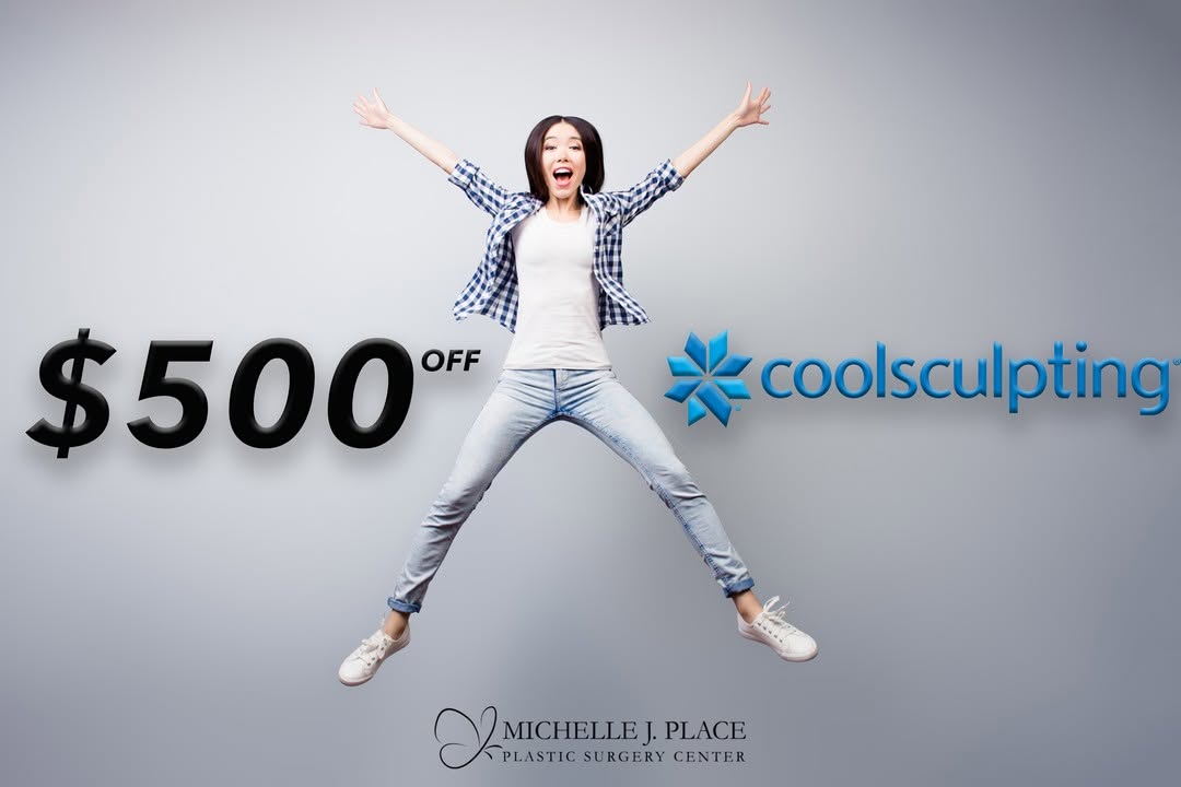 Instagram post by Dr. Michelle J. Place: We're excited to offer you $500 OFF of #CoolSculpting through the month of September! You must purchase 6 cycles to take advantage of this o…
