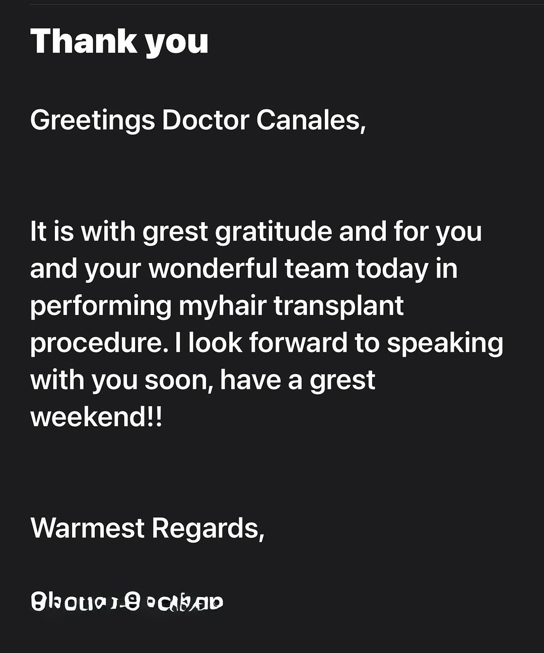 Instagram post by Dr. Miguel Canales: Always great to end the week with a transformative surgery—- artistically and technically challenging.